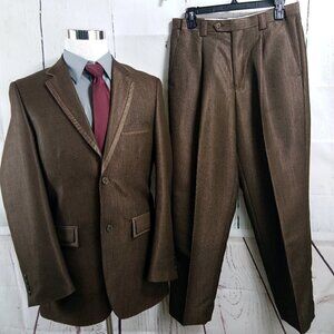 Falcone 38R 2 Button Shiny Brown 2pc Suit 31x28.5